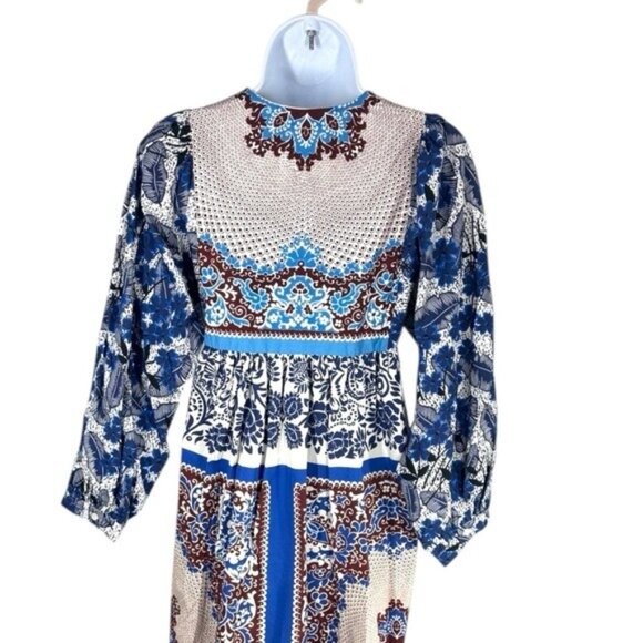 Weekend Max Mara Ghiotto Floral Cotton Midi Dress Size 0 NWT – Long Sleeve - Picture 7 of 9